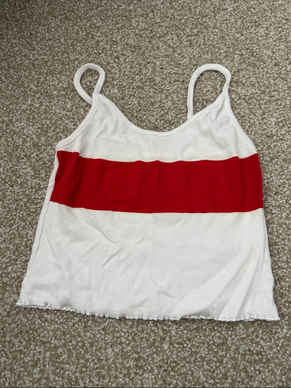 Striped White & Red Spaghetti Strap Cami